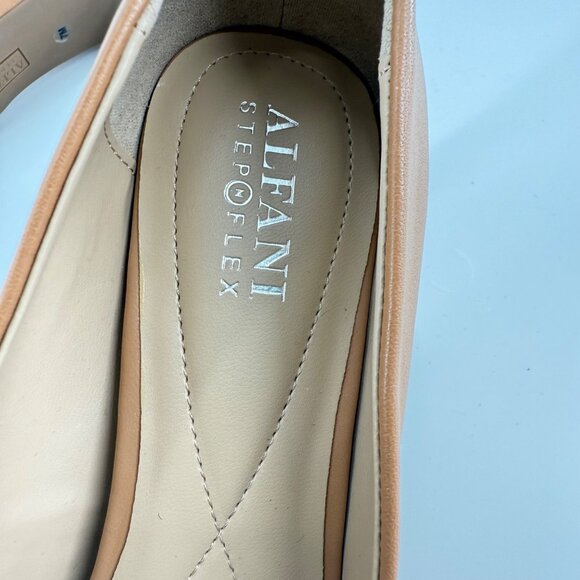 Alfani Step N Flex Womens Pointed-Toe Heels Size 7M Caramel Tan Faux Leather Com - Picture 3 of 11